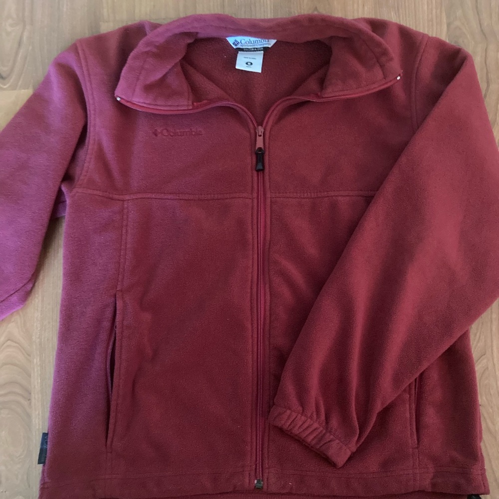 Columbia Burgundy Jacket Fleece Full Zipper